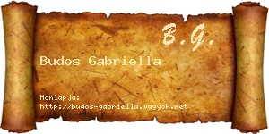 Budos Gabriella névjegykártya